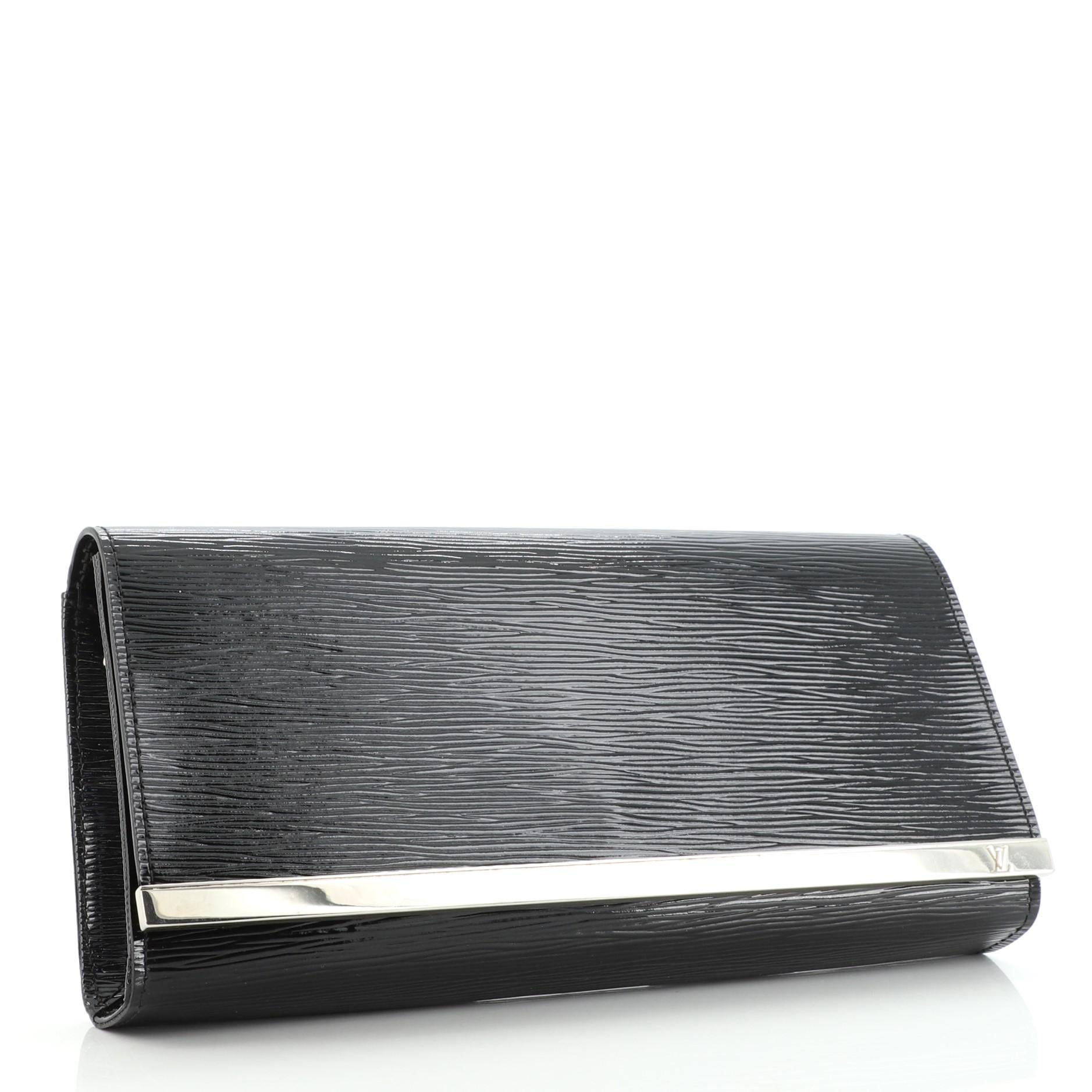 Black Louis Vuitton Sevigne Clutch Electric Epi Leather