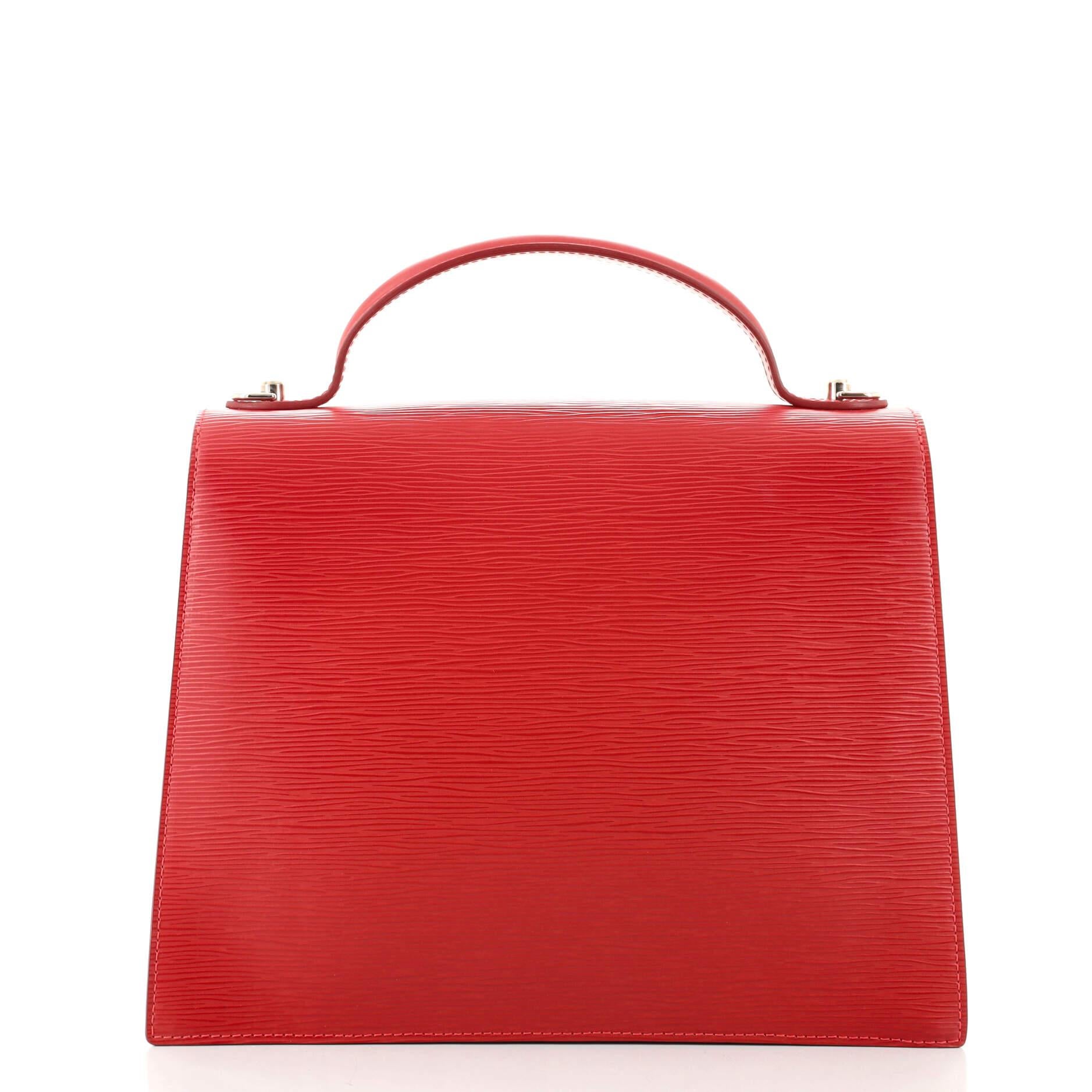 Red Louis Vuitton Sevigne Handbag Epi Leather GM