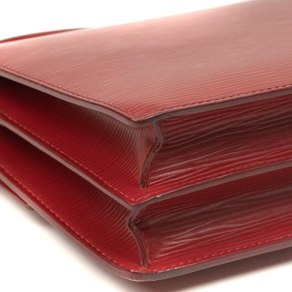 LOUIS VUITTON, Sevigne in red épi leather For Sale 8