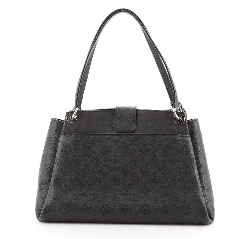 Black Louis Vuitton Sevres Handbag Mahina Leather