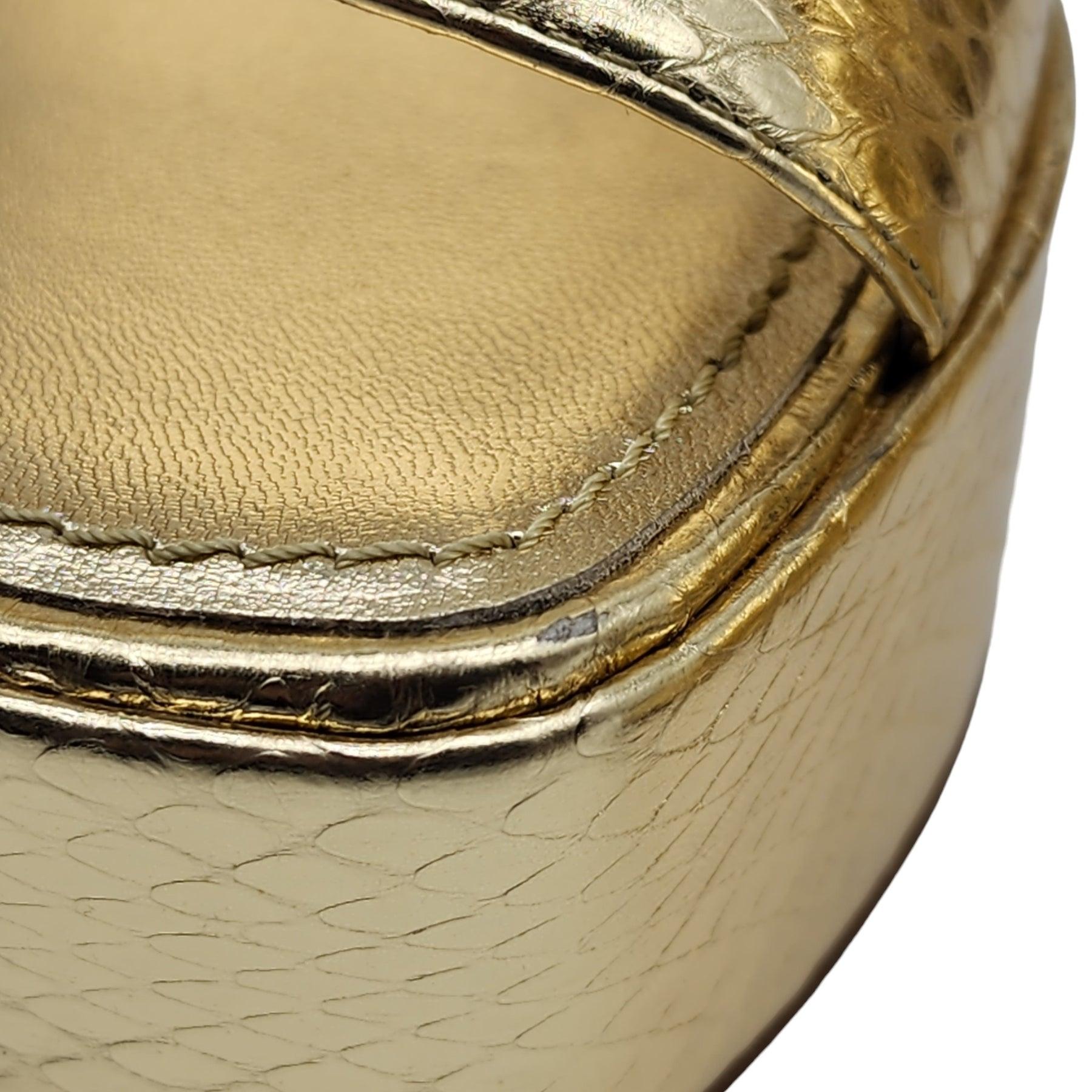 Louis Vuitton Shake Platform Sandals Python in Gold (35) 3