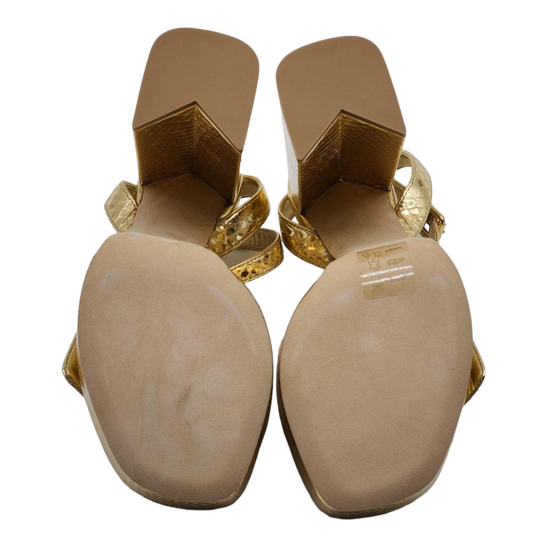 Louis Vuitton Shake Platform Sandals Python in Gold In Excellent Condition In Los Angeles, CA