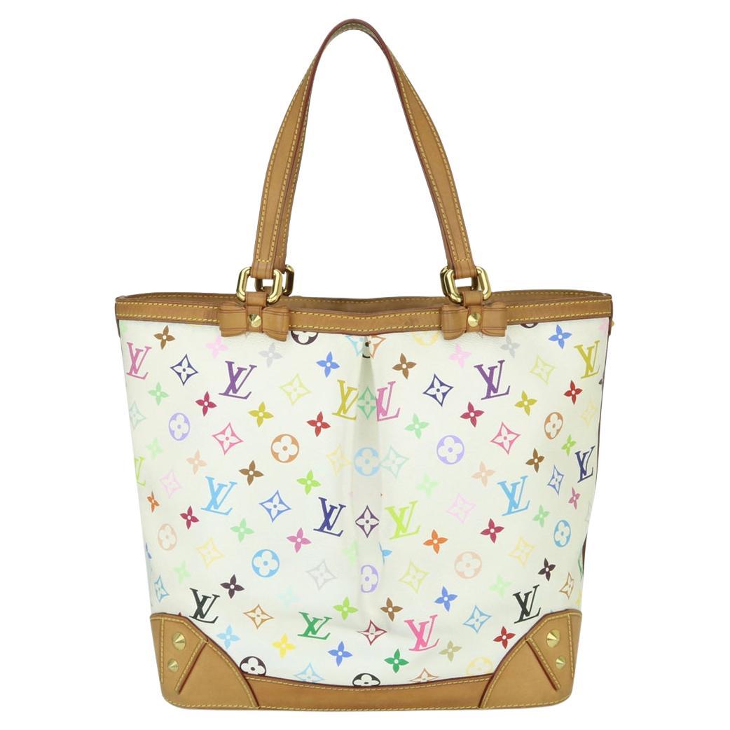 Louis Vuitton Sharleen MM Tote Bag in White Multicolore Monogram 2011 For Sale