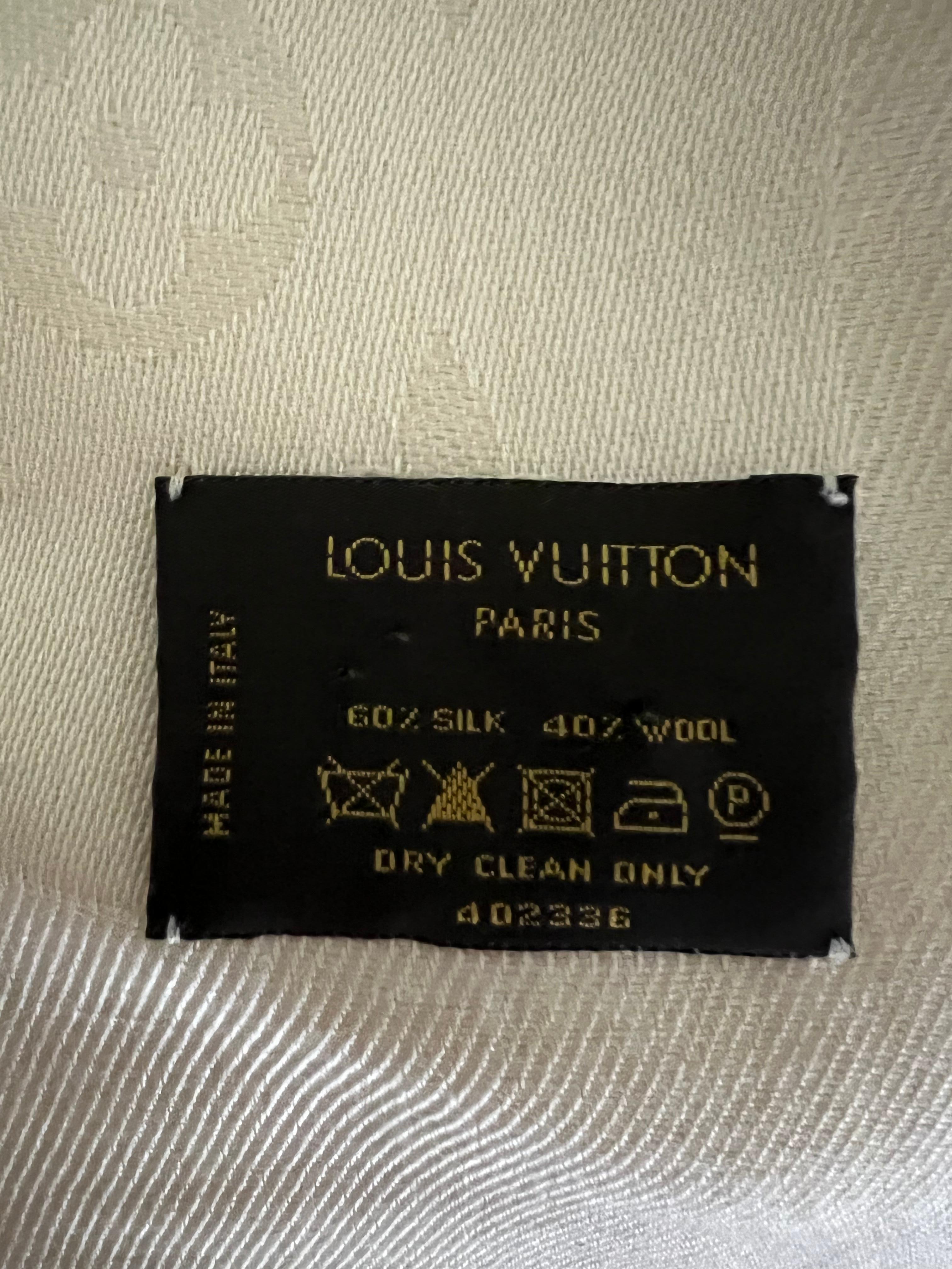 Louis Vuitton Shawl Scarf White with Monogram 1