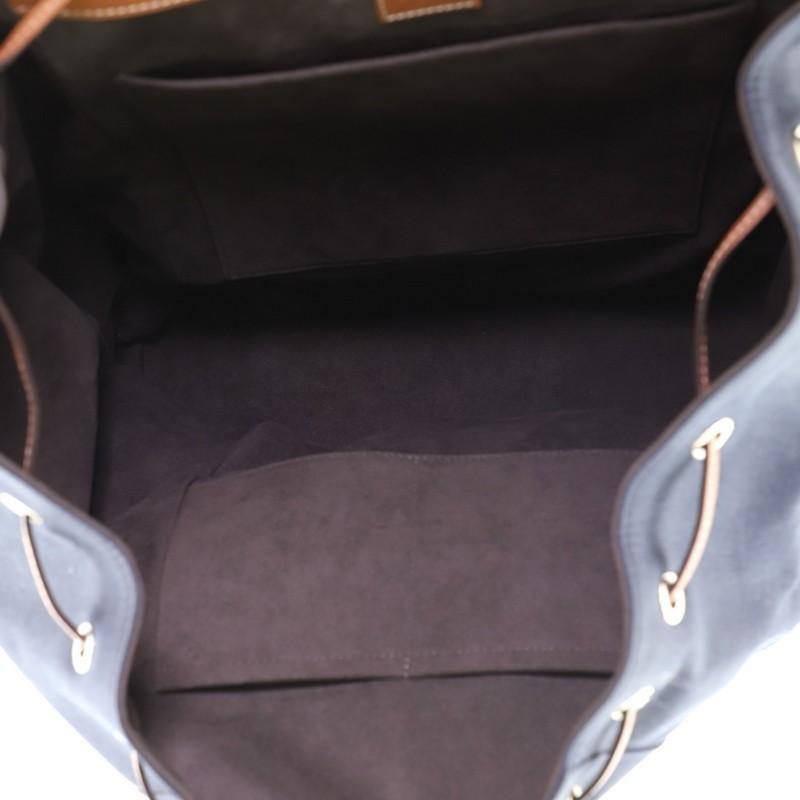 Black Louis Vuitton  Shearling Backpack Canvas with Shearling