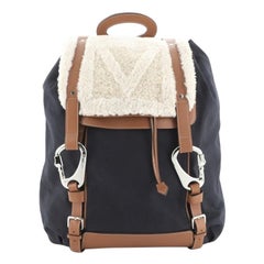 Louis Vuitton Shearling Backpack Canvas with Shearling