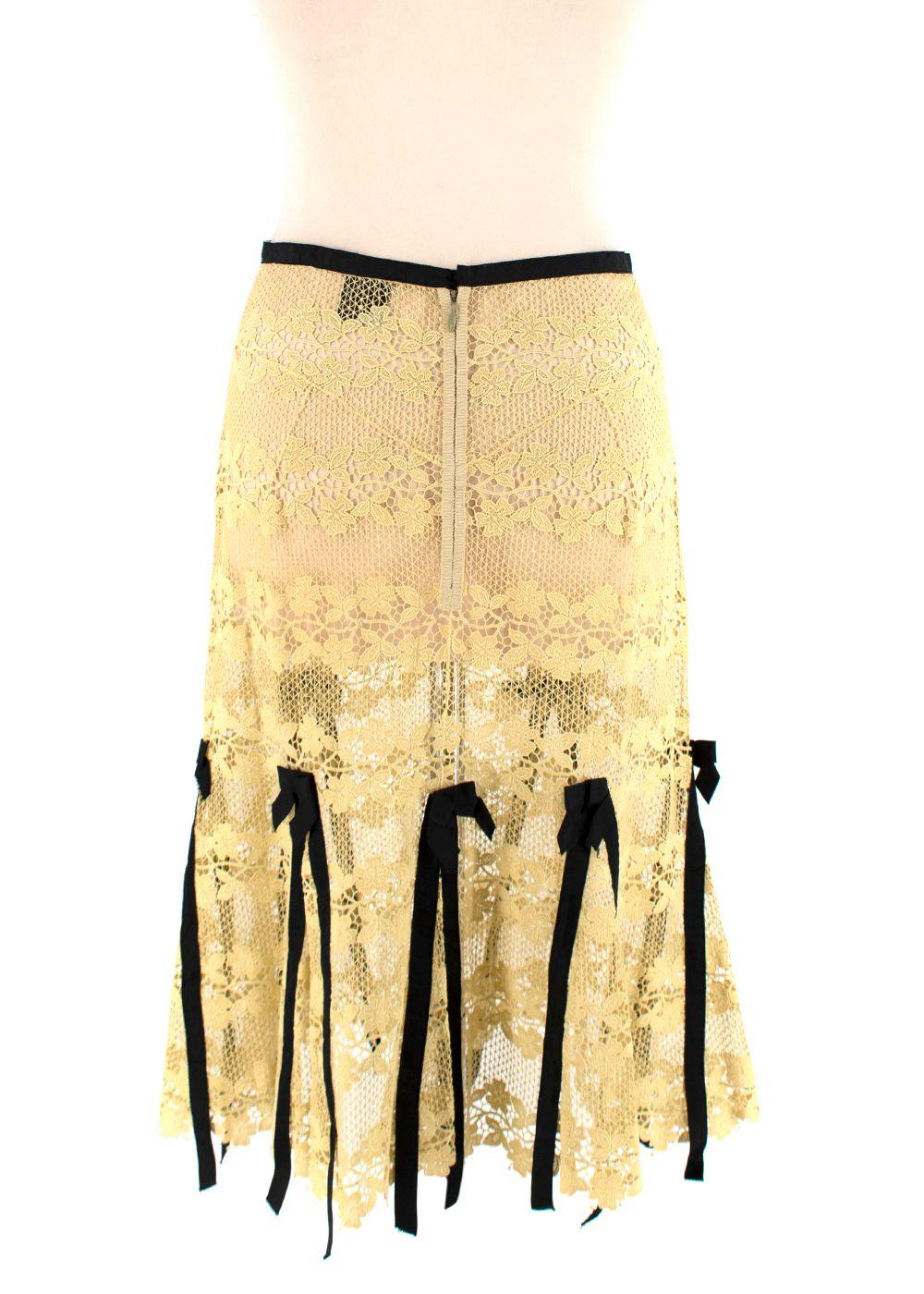 yellow lace skirt