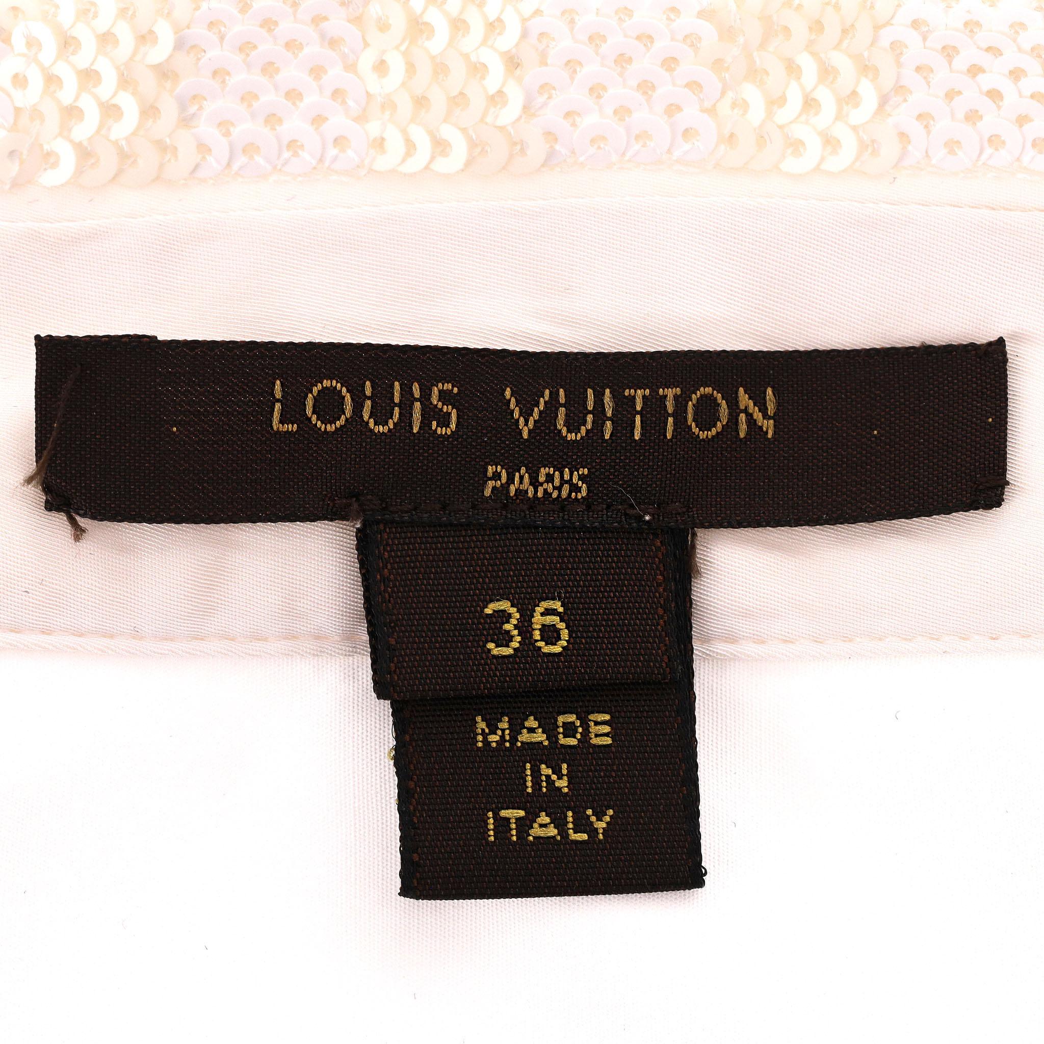 Camicia Louis Vuitton con colletto di paillettes in Damier in vendita 3