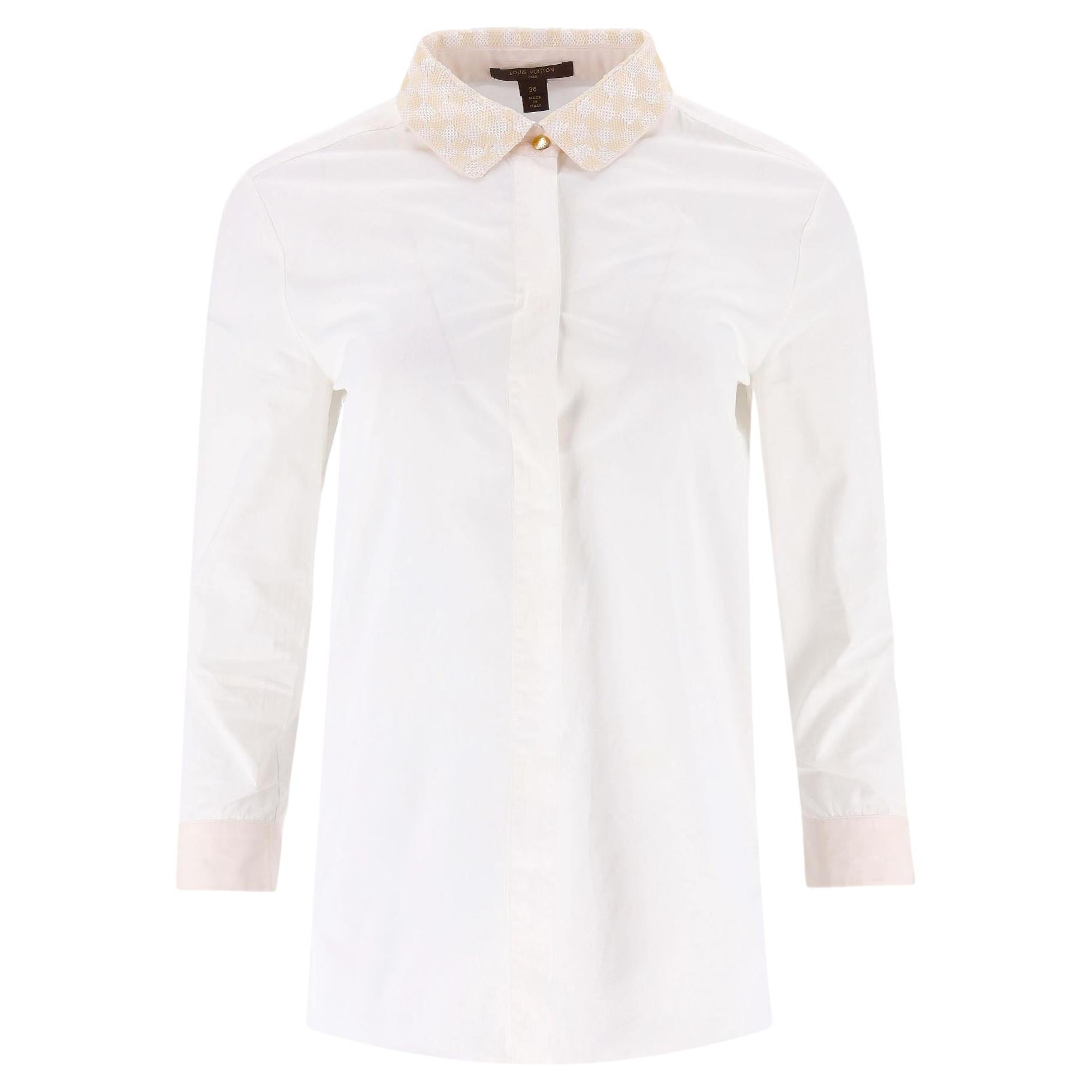 Camicia Louis Vuitton con colletto di paillettes in Damier in vendita