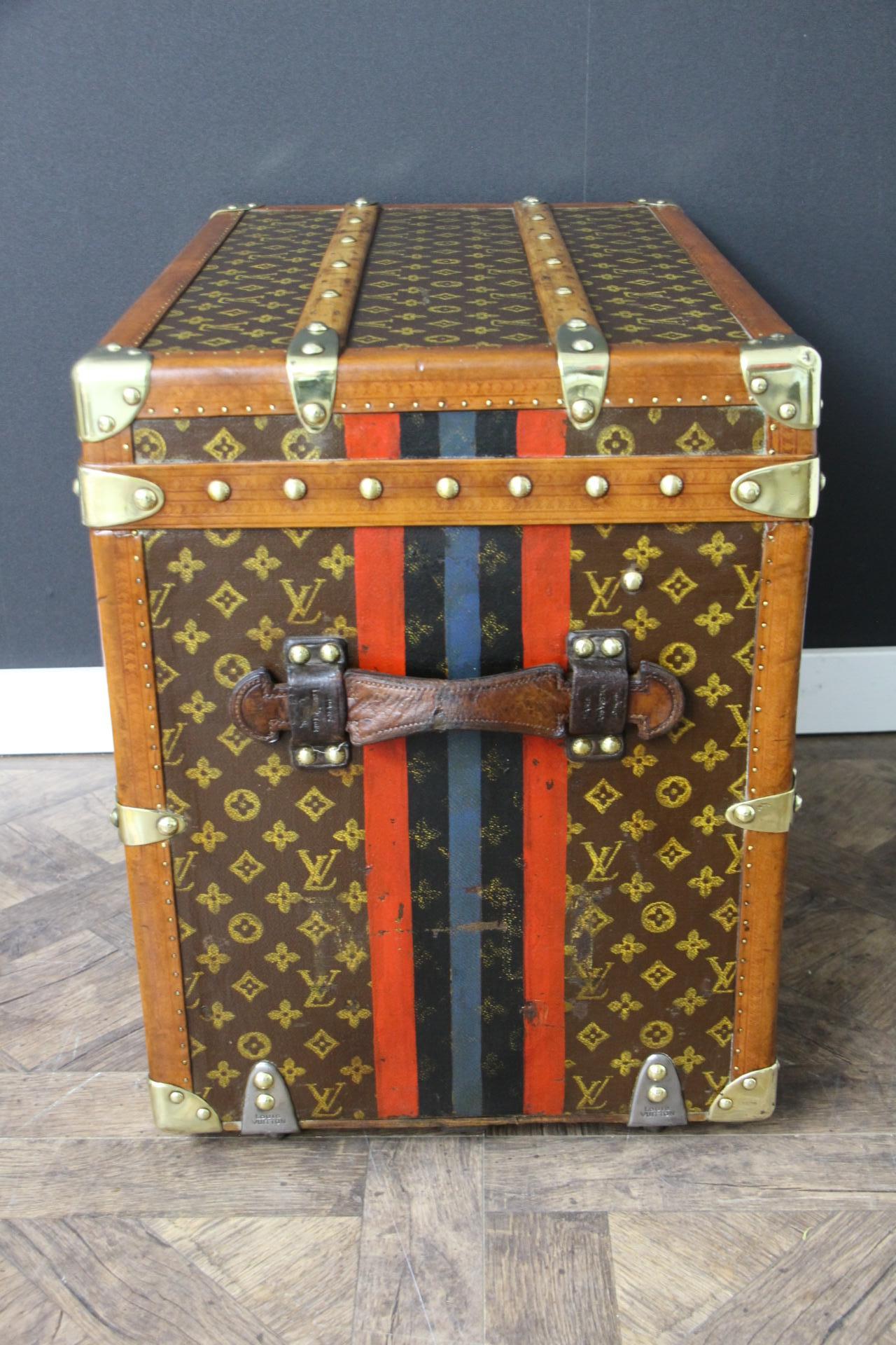 Brass Louis Vuitton Shoe Trunk, Vuitton Trunk, 60 cm Louis Vuitton Steamer Trunk