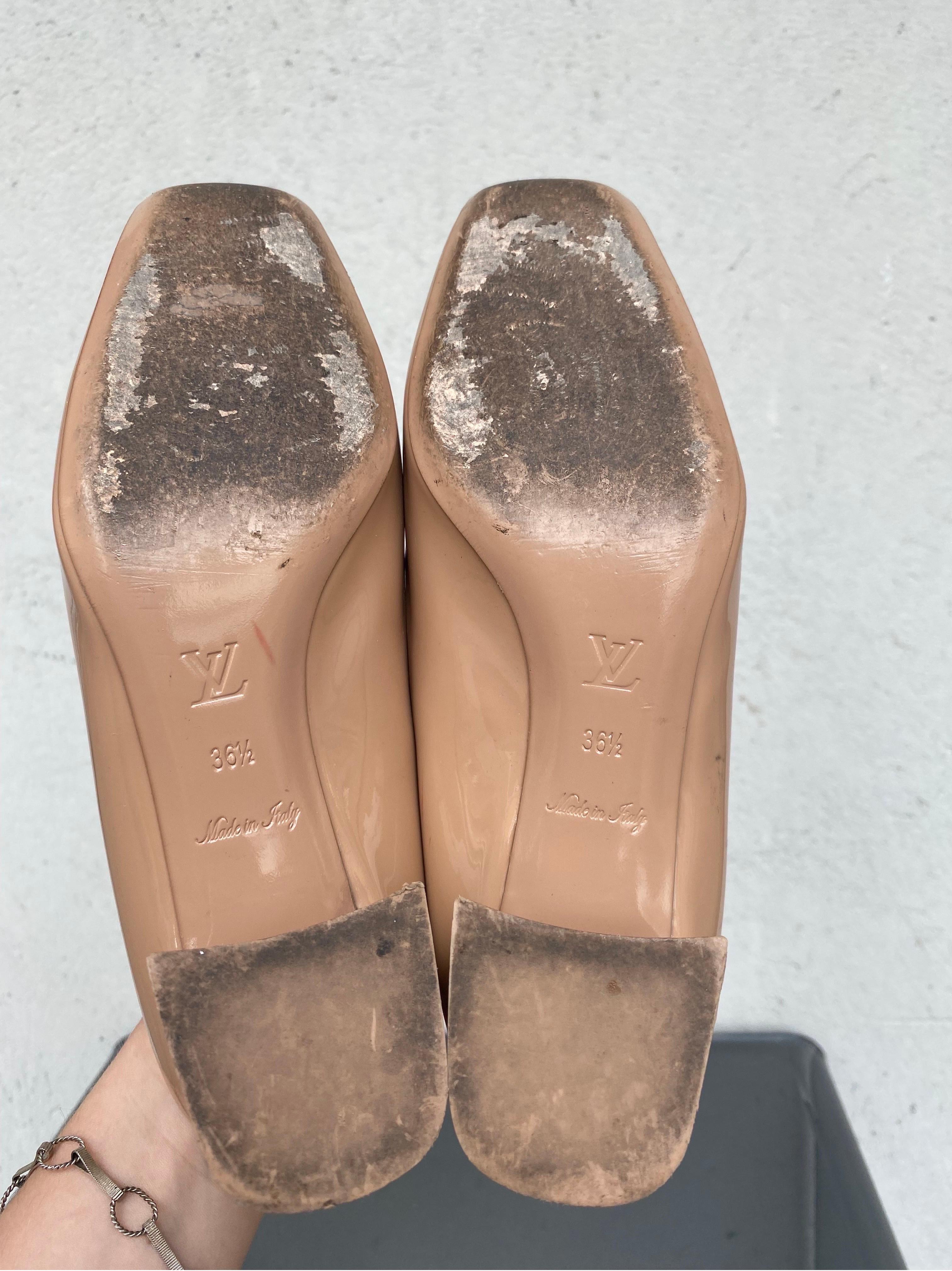 Brown Louis Vuitton shoes nude Medeleine Square Pumps