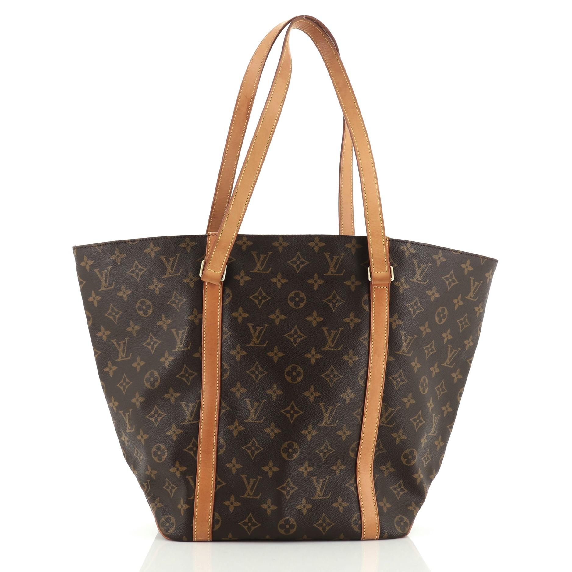 Black  Louis Vuitton Shopping Sac Handbag Monogram Canvas MM