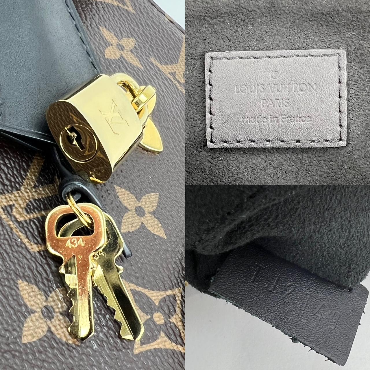 Louis Vuitton Shoulder Bag Flower Zippered PM Noir Black Leather Handbag  7