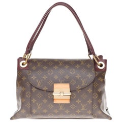 Louis Vuitton Shoulder bag in brown monogram canvas and plum leather
