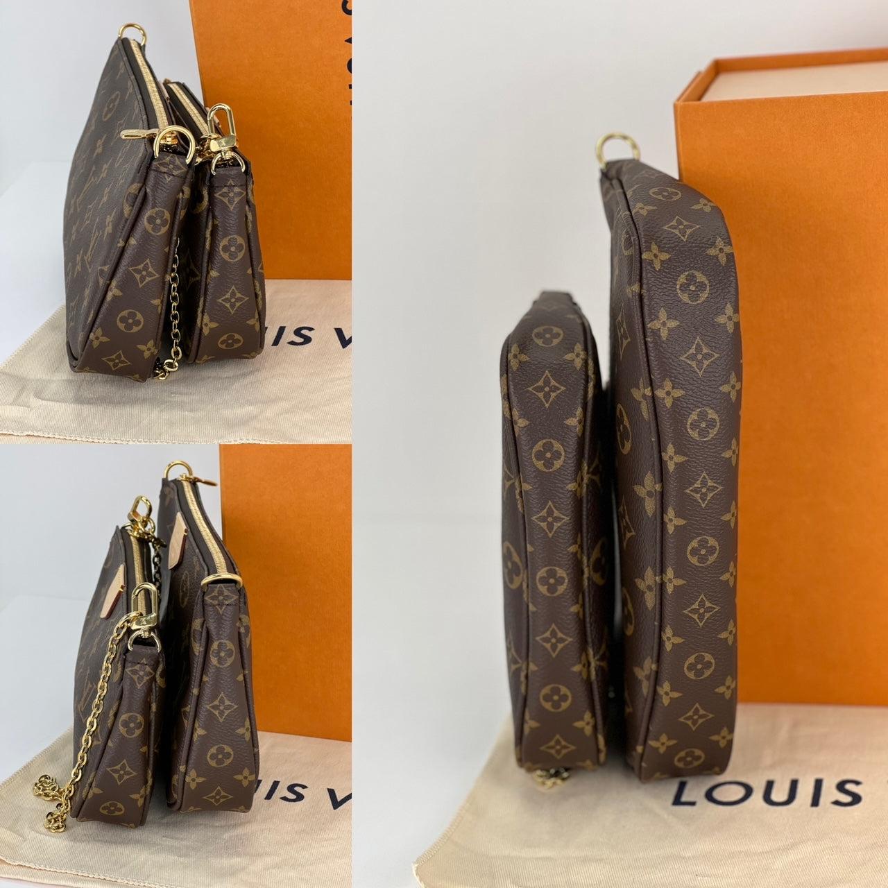 Louis Vuitton Borsa a tracolla Multi Pochette Accessoires Monogram Canvas Marrone in vendita 3