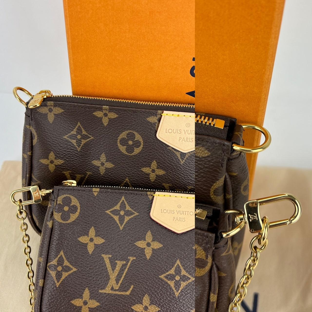 Louis Vuitton Borsa a tracolla Multi Pochette Accessoires Monogram Canvas Marrone in vendita 4