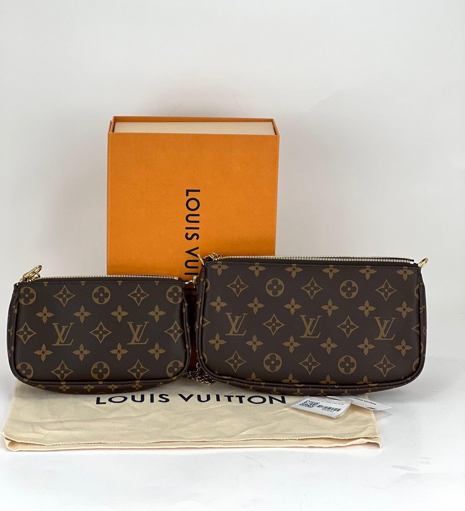 Louis Vuitton Borsa a tracolla Multi Pochette Accessoires Monogram Canvas Marrone in vendita 1