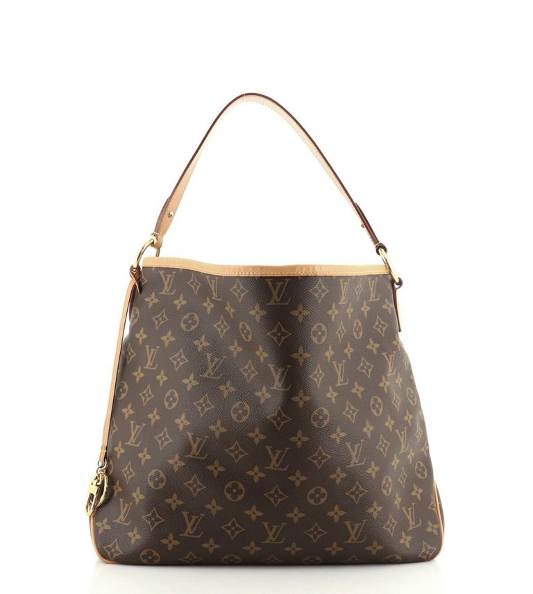 Louis Vuitton Shoulder Delightful Mm Tote Brown Monogram Canvas Hobo Bag For Sale at 1stdibs