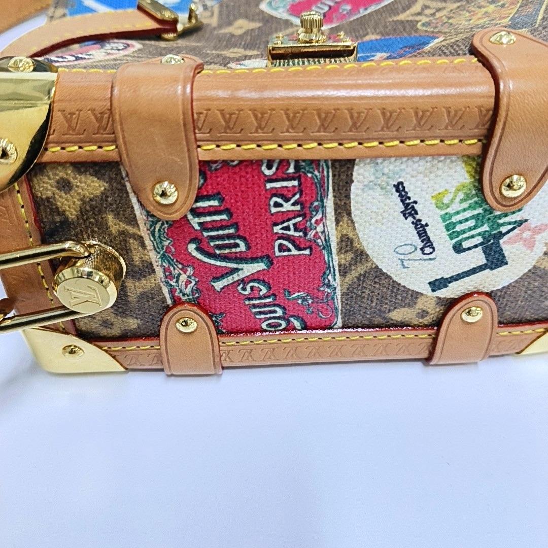 Louis Vuitton Baule laterale medio Monogram Hotel Label Marrone Multicolore in vendita 9