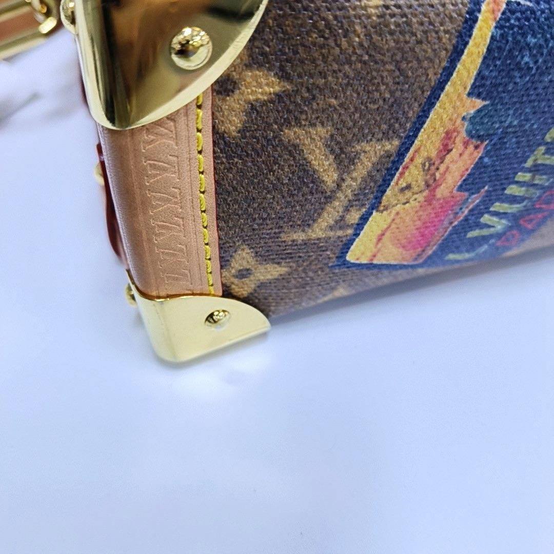 Louis Vuitton Baule laterale medio Monogram Hotel Label Marrone Multicolore in vendita 10