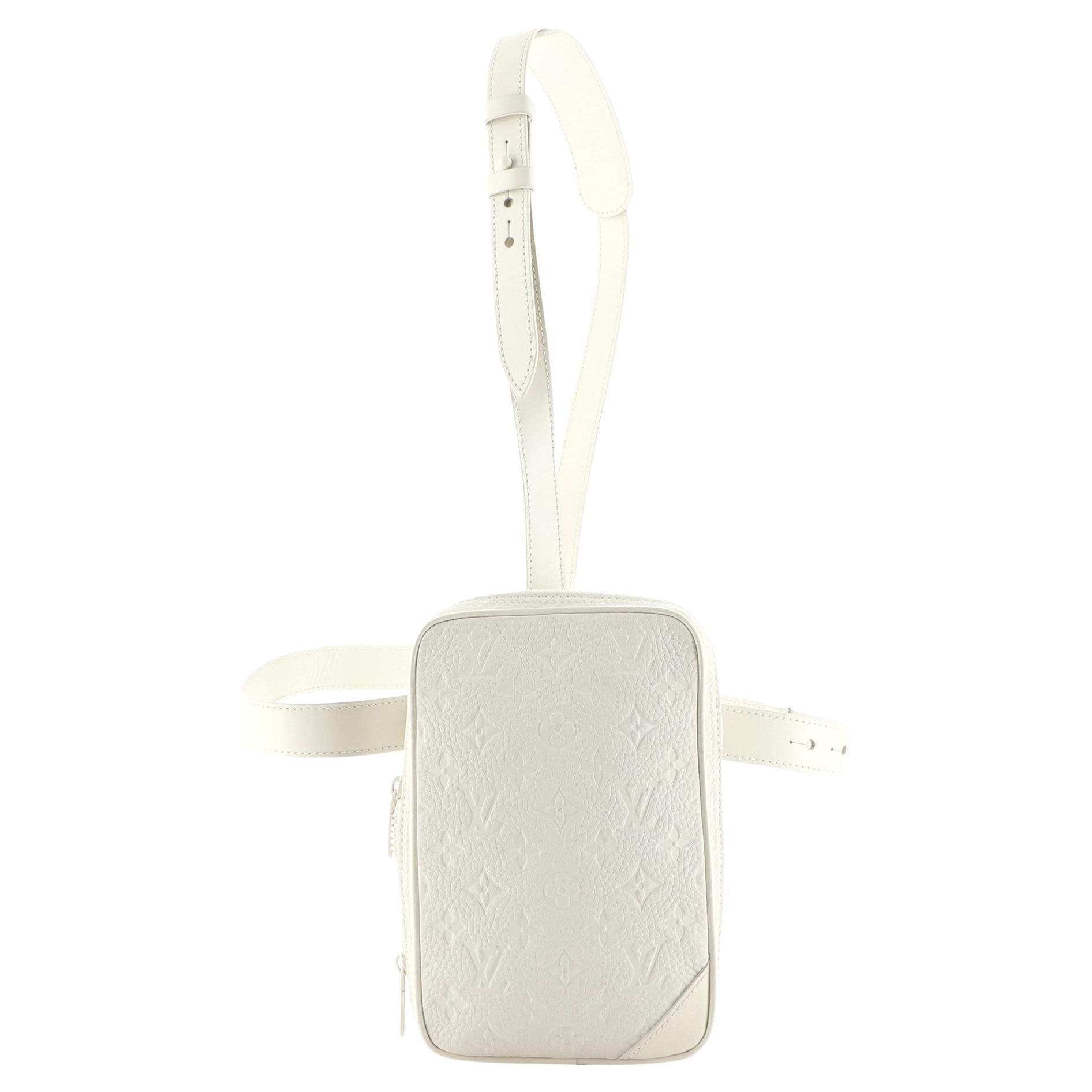 White Louis Vuitton Monogram Taurillon Utility Side Belt Bag