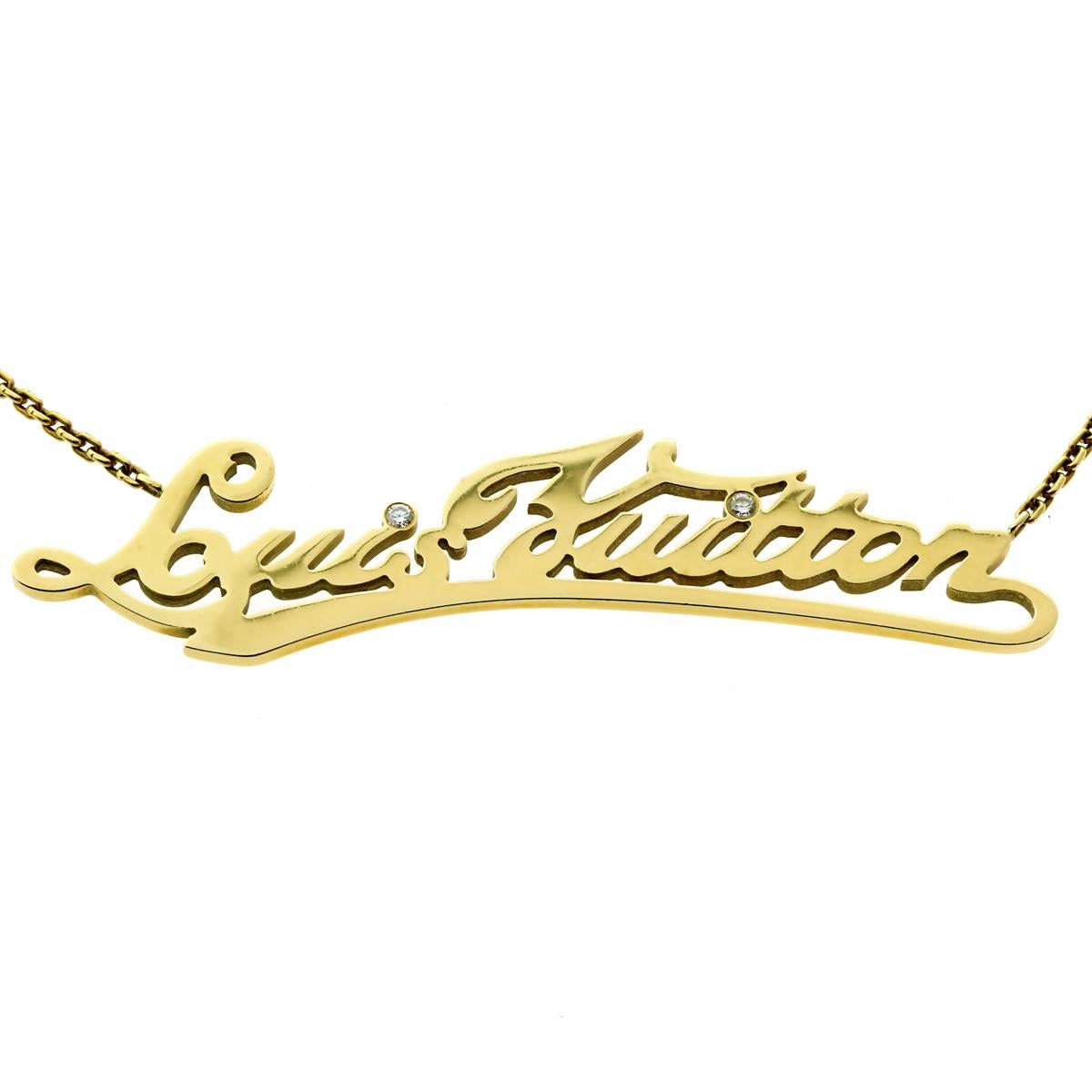 Collar de oro con diamantes Louis Vuitton Signature Corte redondo en venta