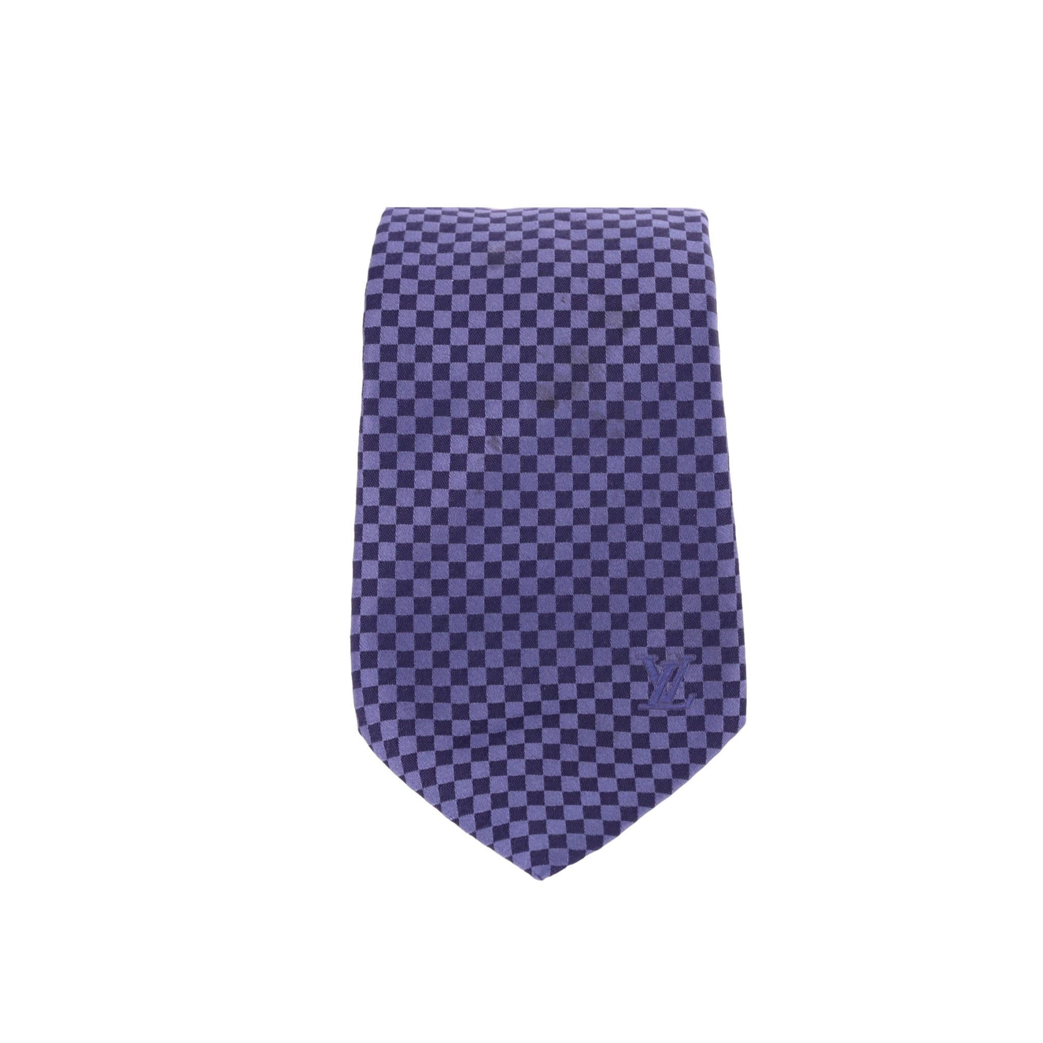 Men's Louis Vuitton Silk Checkered Tie For Sale