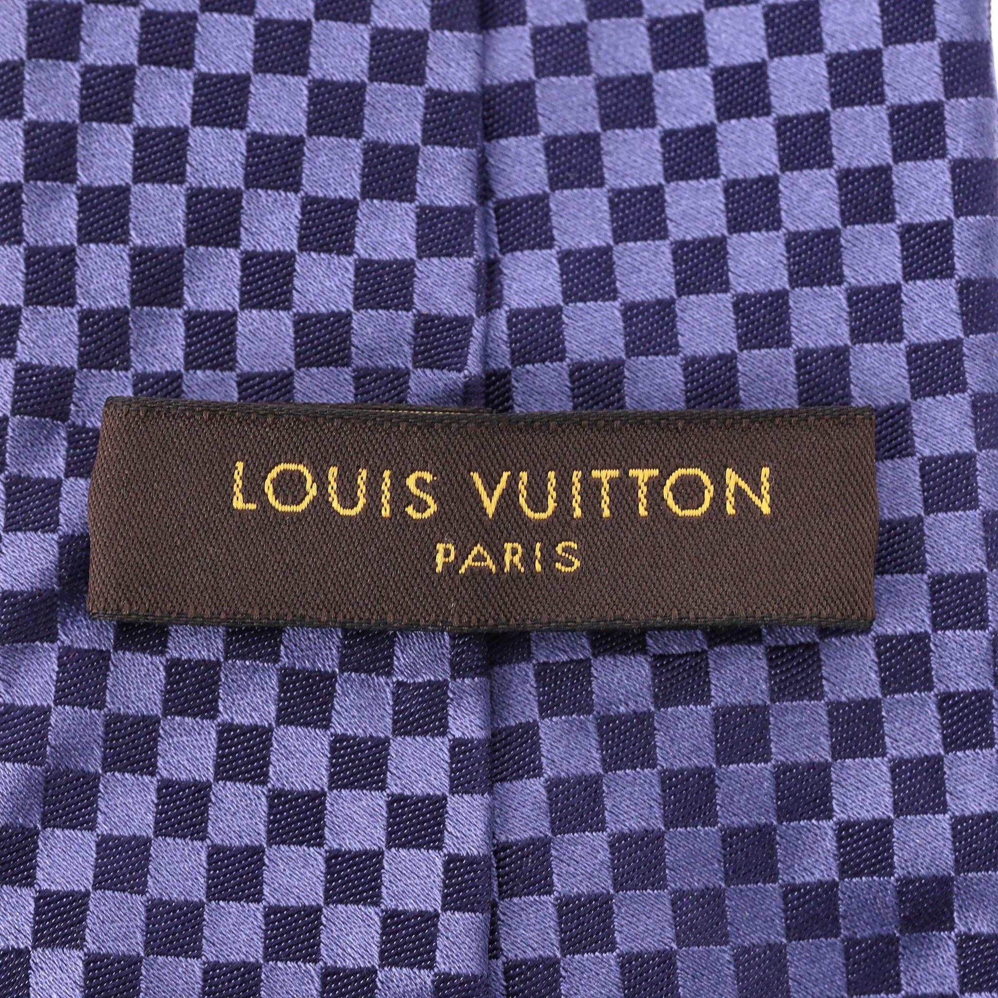 Louis Vuitton Silk Checkered Tie For Sale 2