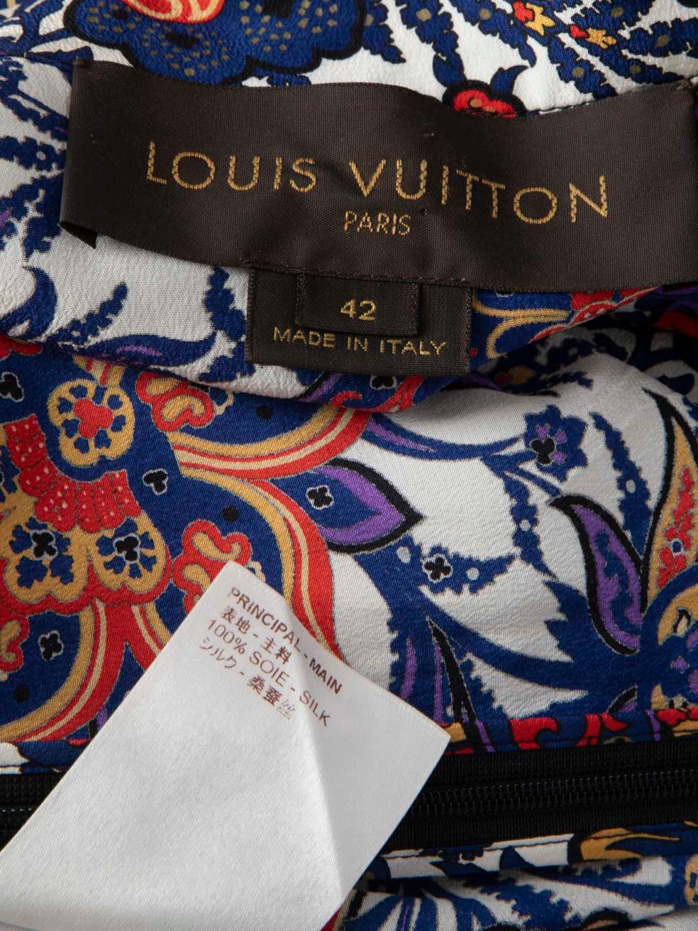 Women's Louis Vuitton Silk Floral Print Short Sleeve Dress Size XL