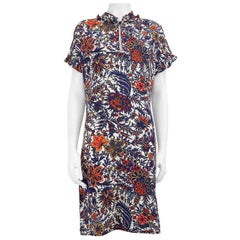 Louis Vuitton Silk Floral Print Short Sleeve Dress Size XL