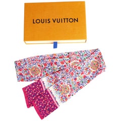 Louis Vuitton Silk Flower Twill Scarf with Box