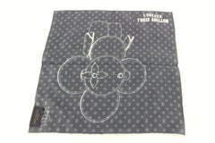 Louis Vuitton Silk Navy Monogram Vivienne Pocket Square Handkerchief 4lk616s