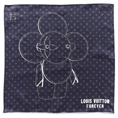 Louis Vuitton Seide Marineblau Monogramm Vivienne Tasche Quadratisches Taschentuch 4lk616s