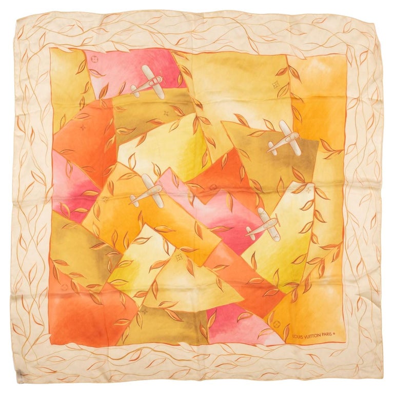 Louis Vuitton Silk Scarf Airplane For Sale at 1stDibs