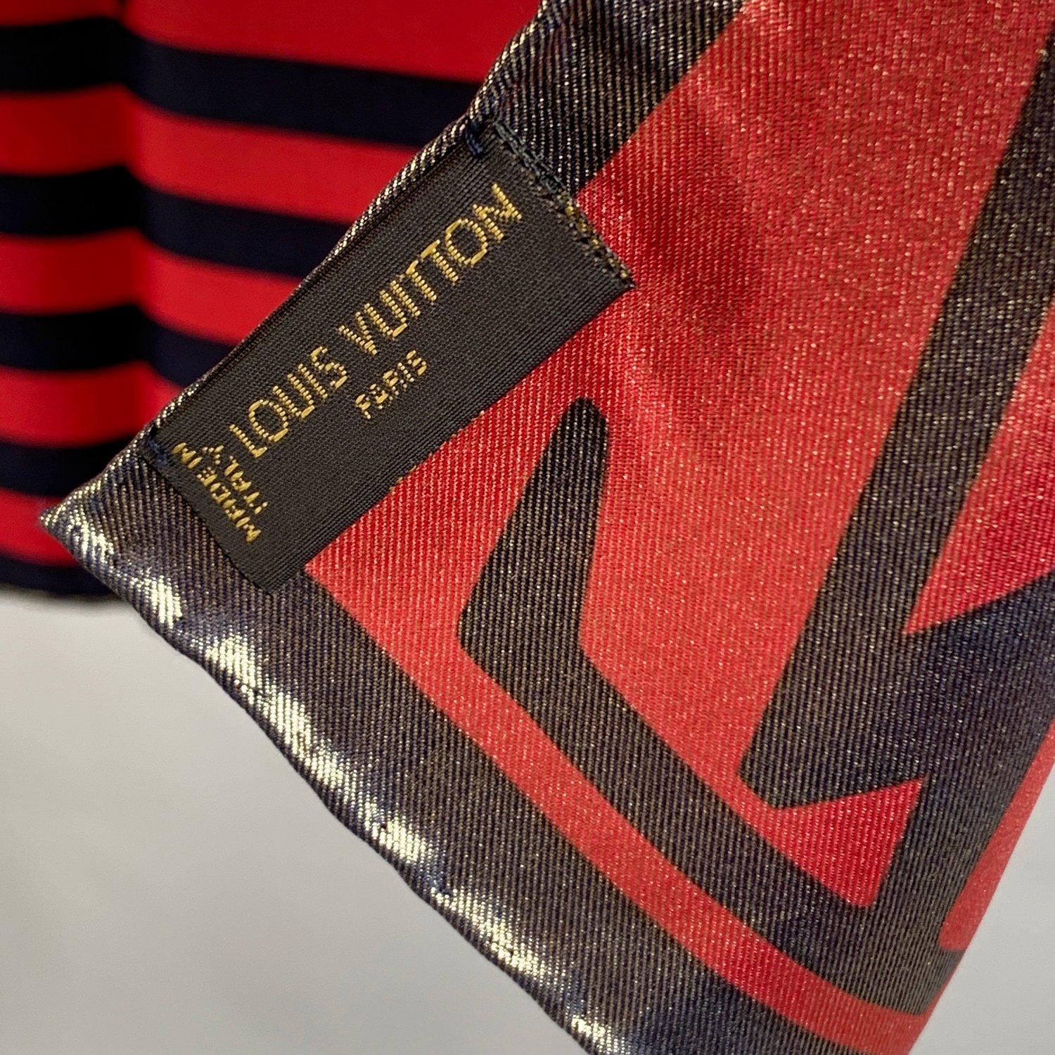 Women's Louis Vuitton Silk Square Scarf Monogram Leopard Tresor Red