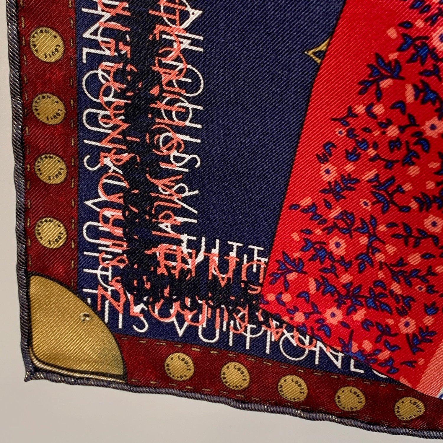 Louis Vuitton Silk Square Scarf Monogram Leopard Tresor Red 4