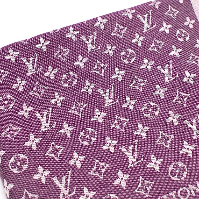 Louis Vuitton Purple/Pink Monogram Wool/Silk Ombre Shine Shawl