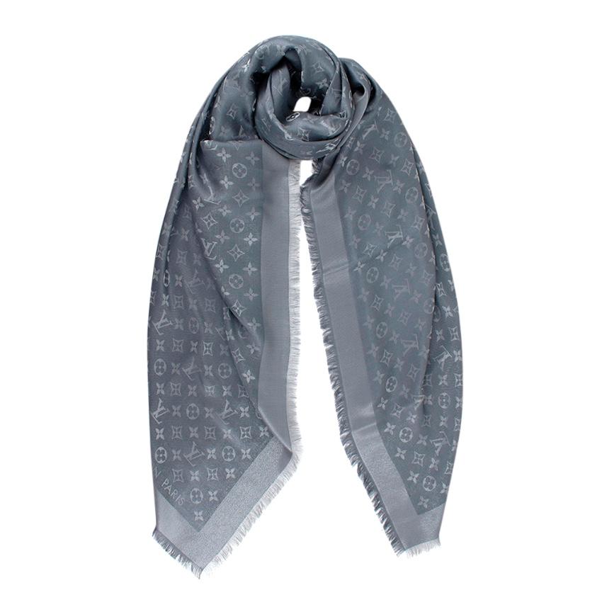 black and silver lv scarf