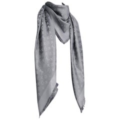 Louis Vuitton Silk and Wool Monogram Lavender Shine Shawl at 1stDibs