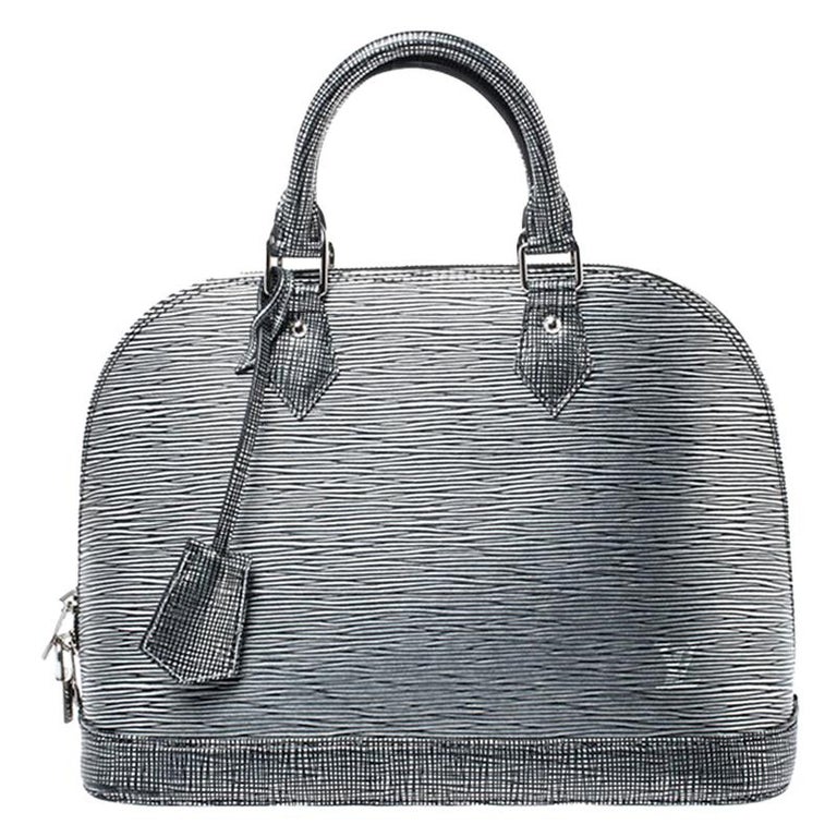 Louis Vuitton Black Epi Leather Noir Alma PM Dome Satchel Bag