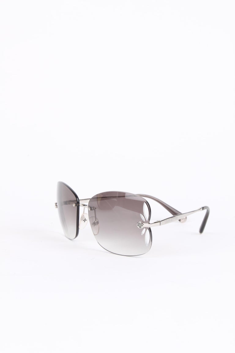Louis Vuitton Silver/Brown Rimless Lily Sunglasses Z0308U at 1stDibs