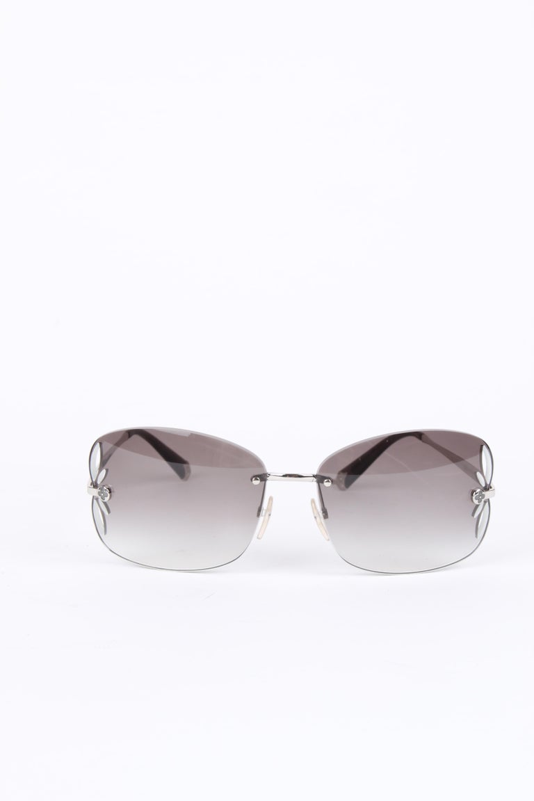 Louis Vuitton Silver/Brown Rimless Lily Sunglasses Z0308U at 
