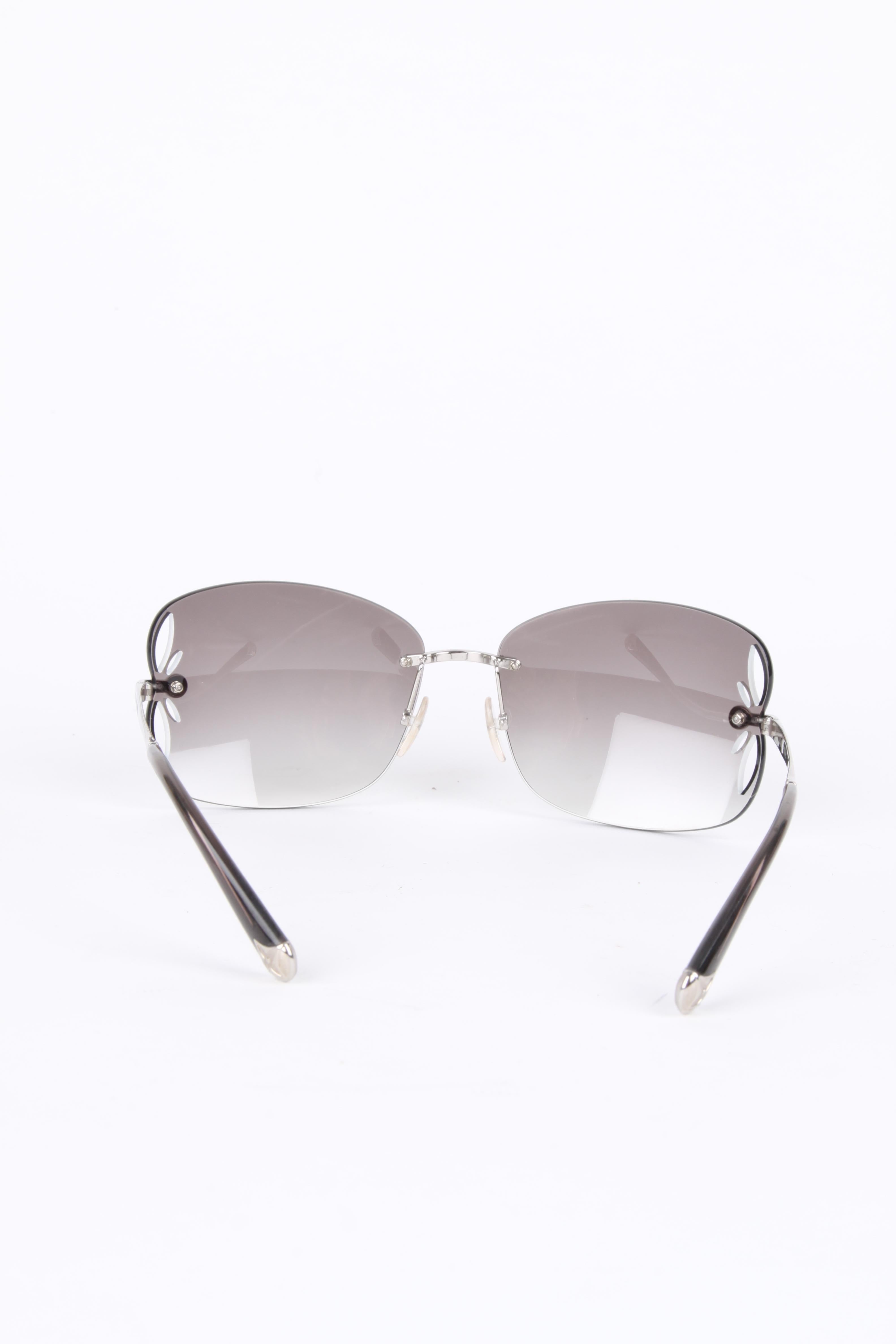 Beige Louis Vuitton Silver/Brown Rimless Lily Sunglasses Z0308U