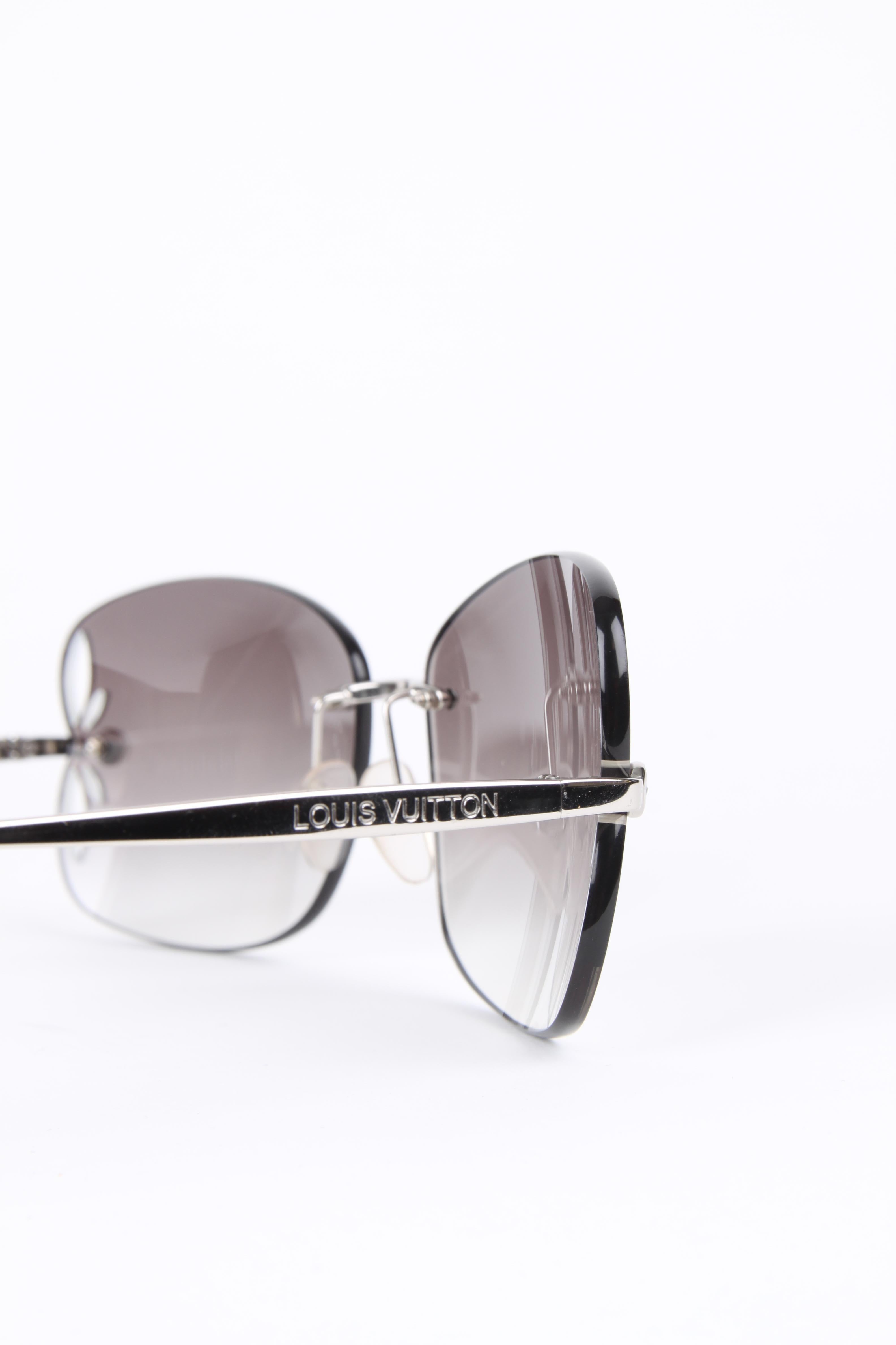 Louis Vuitton Silver/Brown Rimless Lily Sunglasses Z0308U In Excellent Condition In Baarn, NL