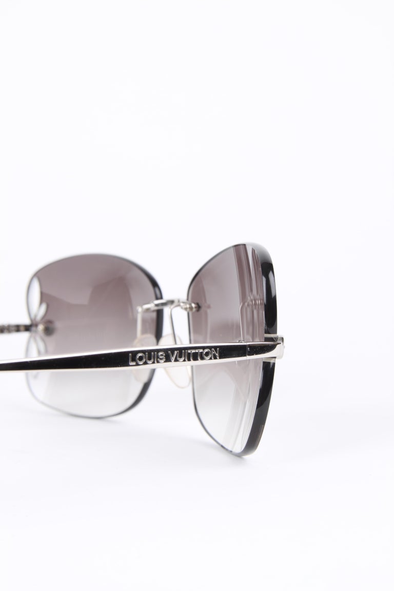 Louis Vuitton Silver/Brown Rimless Lily Sunglasses Z0308U at