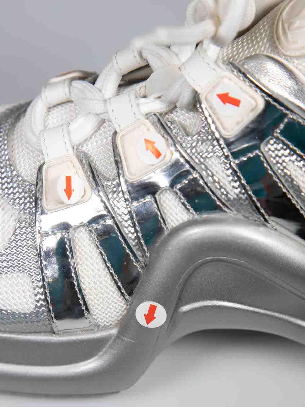 Louis Vuitton Silver Chunky Archlight Trainers Size IT 38.5 3