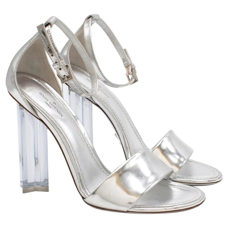 silver louis vuitton heels