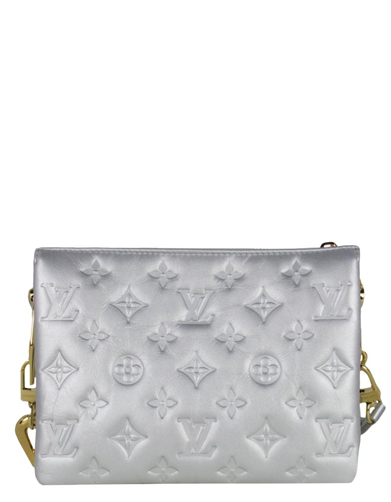 Louis Vuitton Silver Embossed Monogram Coussin BB Crossbody Bag For Sale at  1stDibs  silver louis vuitton bag, louis vuitton coussin bag, louis  vuitton coussin bb silver