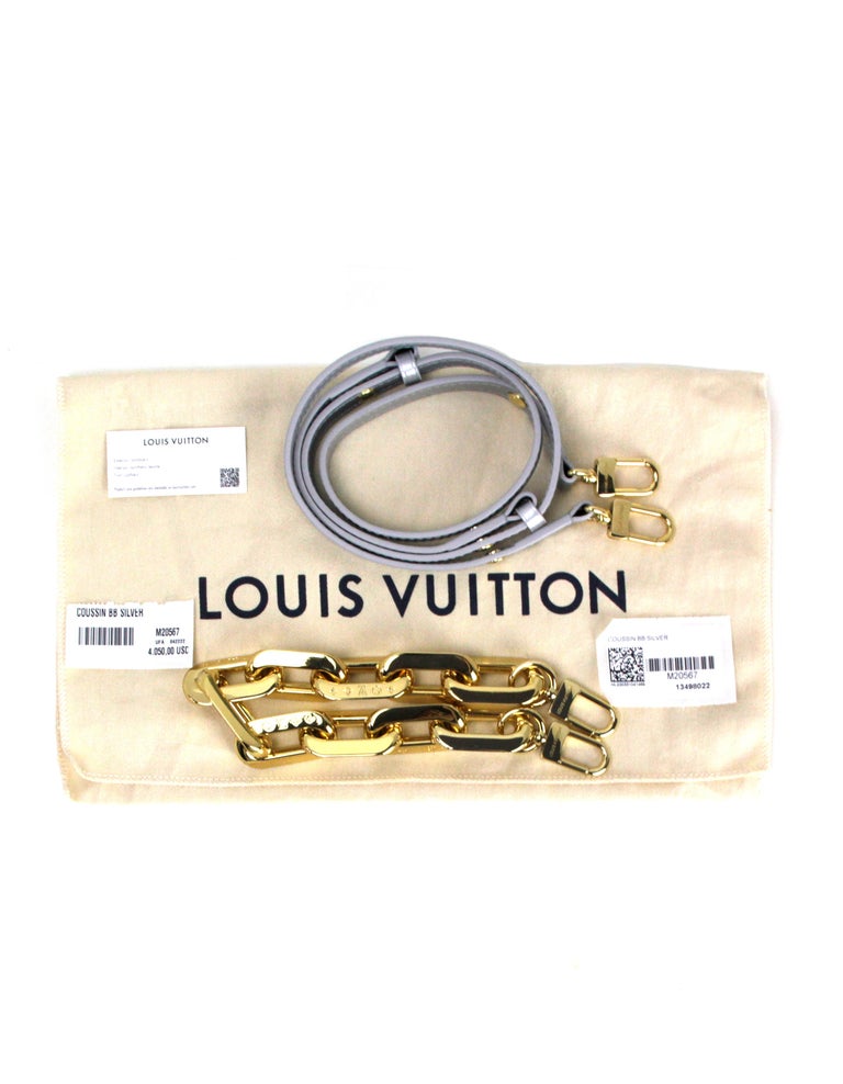 Louis Vuitton white Leather Embossed Monogram Coussin BB Cross