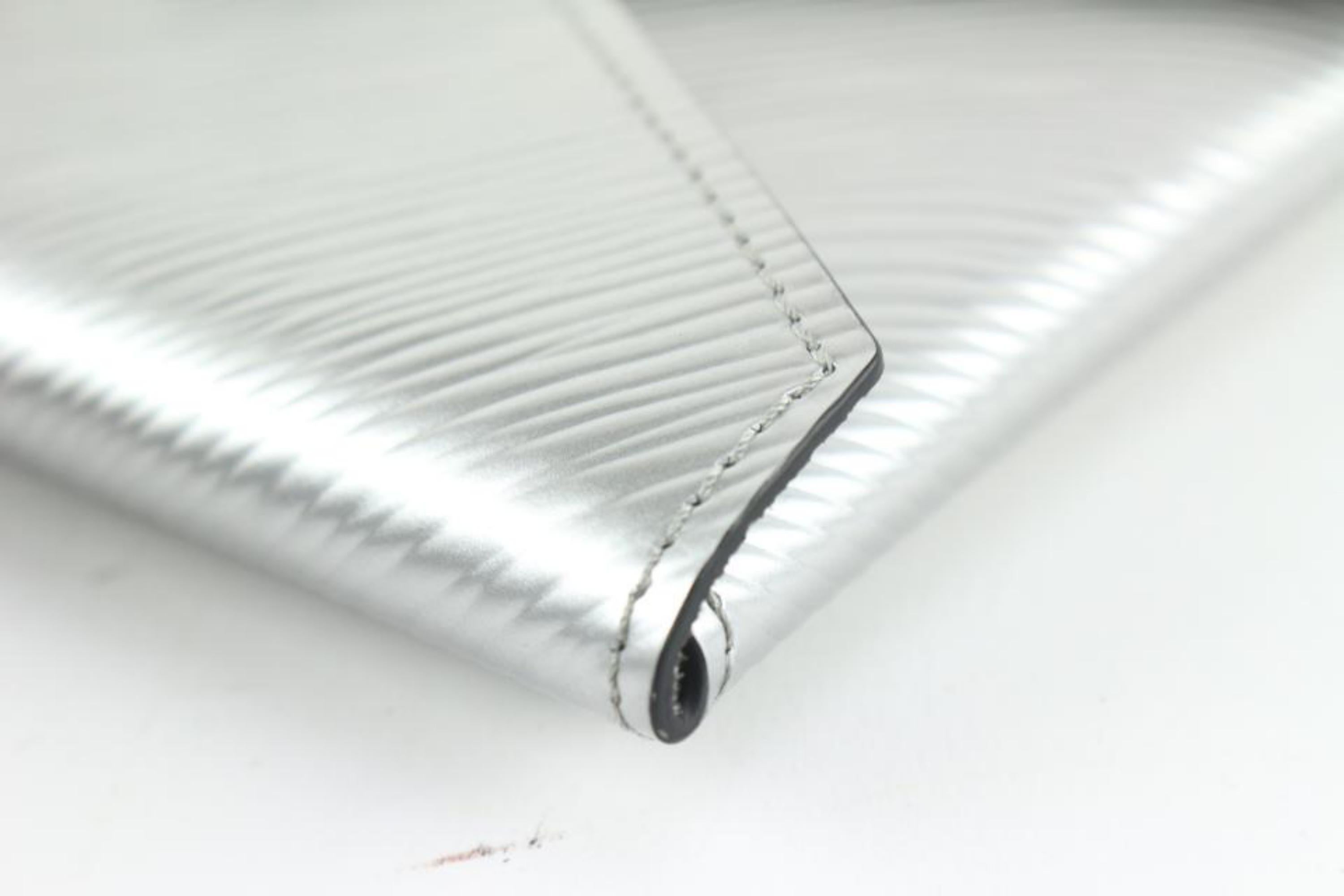 Louis Vuitton Silver Epi Leather Pochette Kirigami MM Clutch Envelope Pouch 4